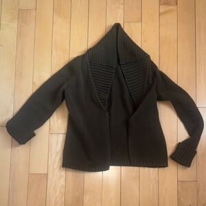 Talbots Olive Open-Front Cardigan